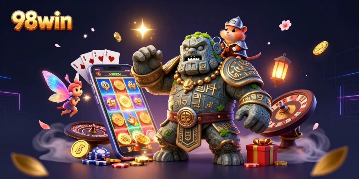 Experience the magic of 98win's immersive casino adventure with enchanting characters and engaging game elements.