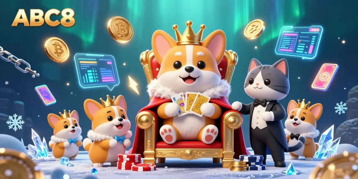 Join ABC8 for thrilling casino games with a royal corgi, dynamic crypto elements, and dazzling visuals.