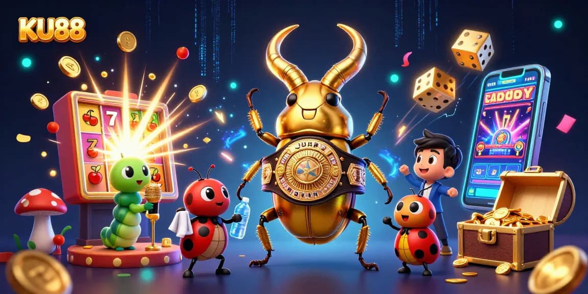 Spin to win with KU88's exciting gaming adventure featuring vibrant casino elements.