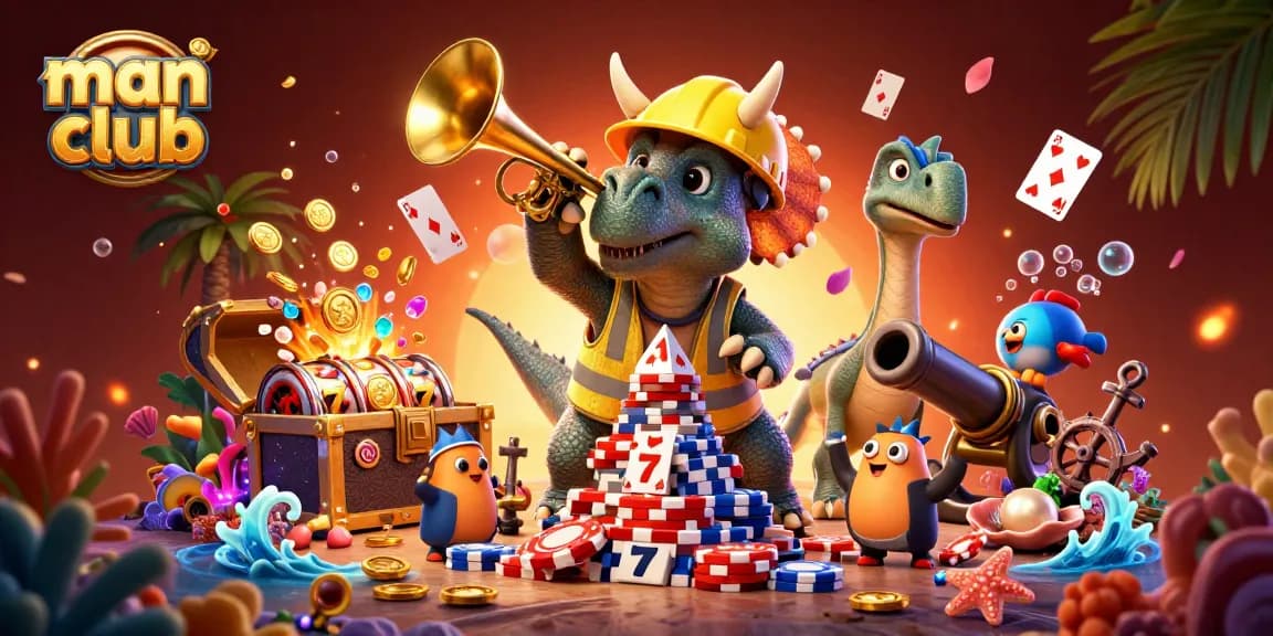 Experience thrilling gameplay at man club with vibrant casino elements and lively characters.