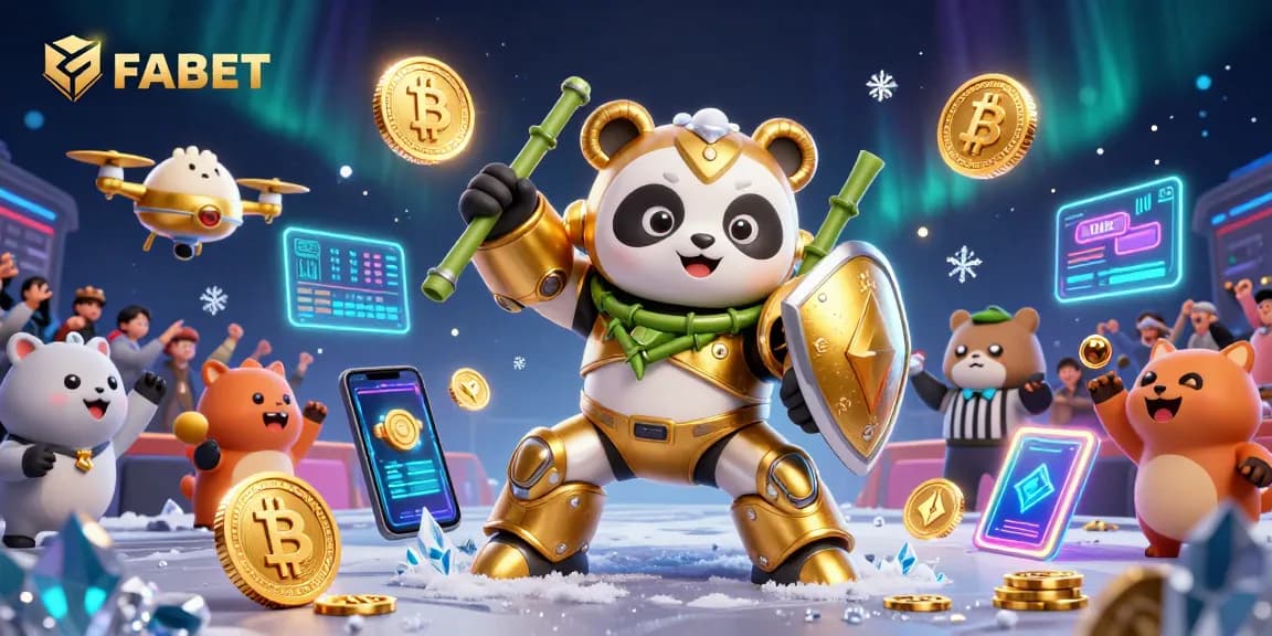 Experience thrilling gaming action with FABET in a vibrant 3D casino setting featuring unique characters.