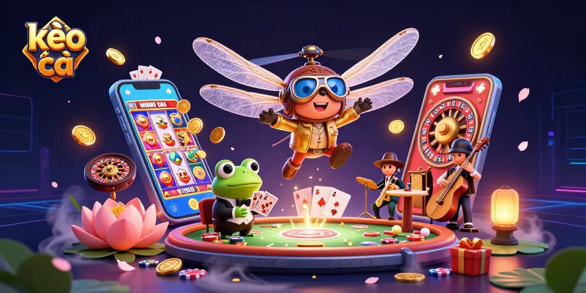 Experience kèo nhà cái in a vibrant 3D casino scene with betting elements and lively characters.