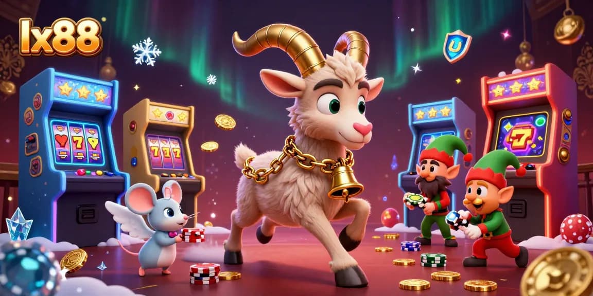 Experience the festive chaos at lx88 casino with Krampus and elf gremlins stealing chips!