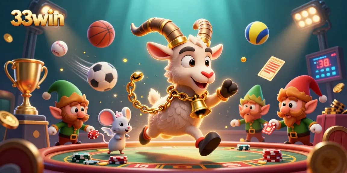 Engage with thrilling sports betting action at 33win with lively animated characters and dynamic game elements.