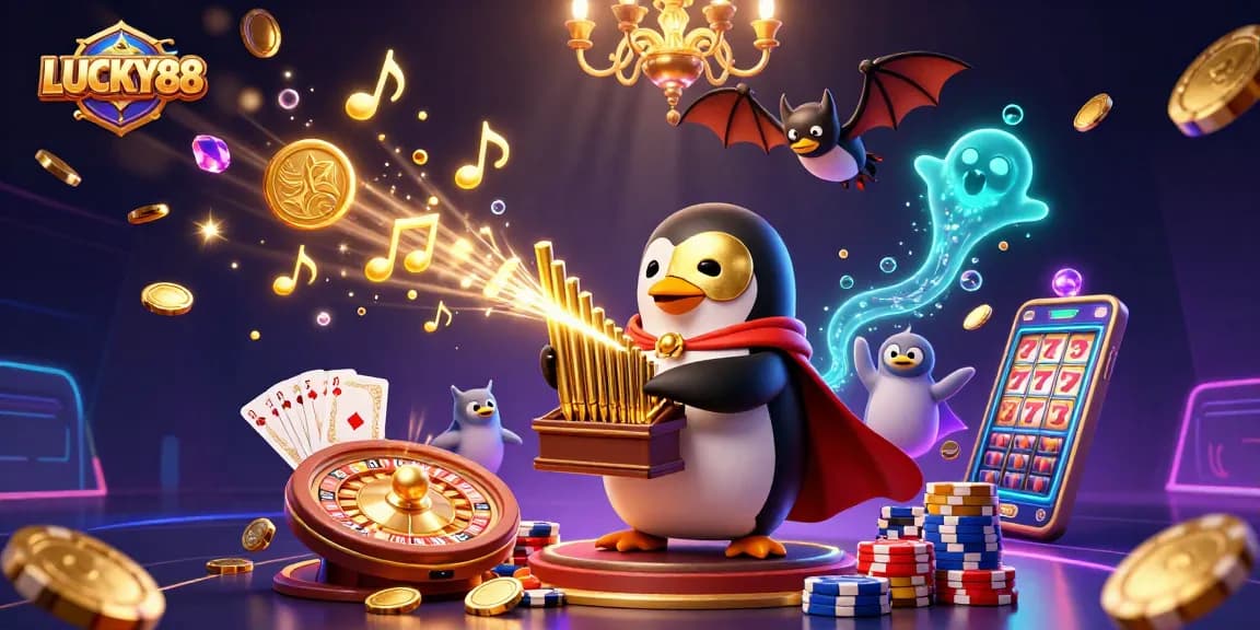 Engage with the exciting LUCKY88 experience as a phantom penguin plays exciting slots
