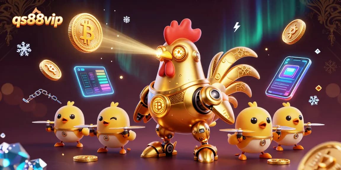 Engage with qs88vip as the golden rooster robot showcases thrilling casino adventures.