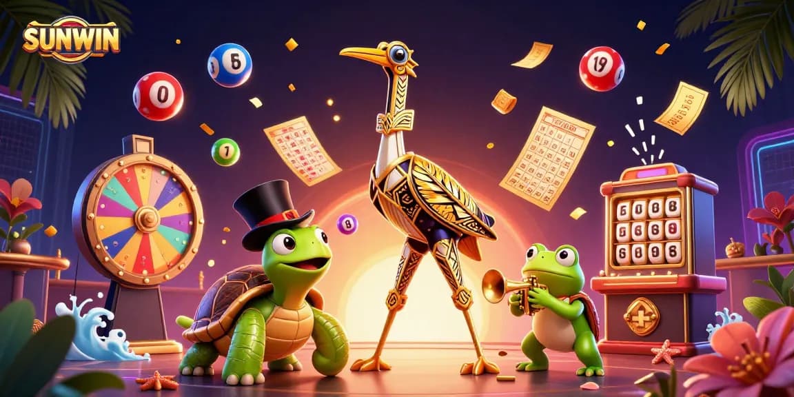 Play exciting games at SUNWIN with vibrant lottery elements and a lively casino atmosphere.