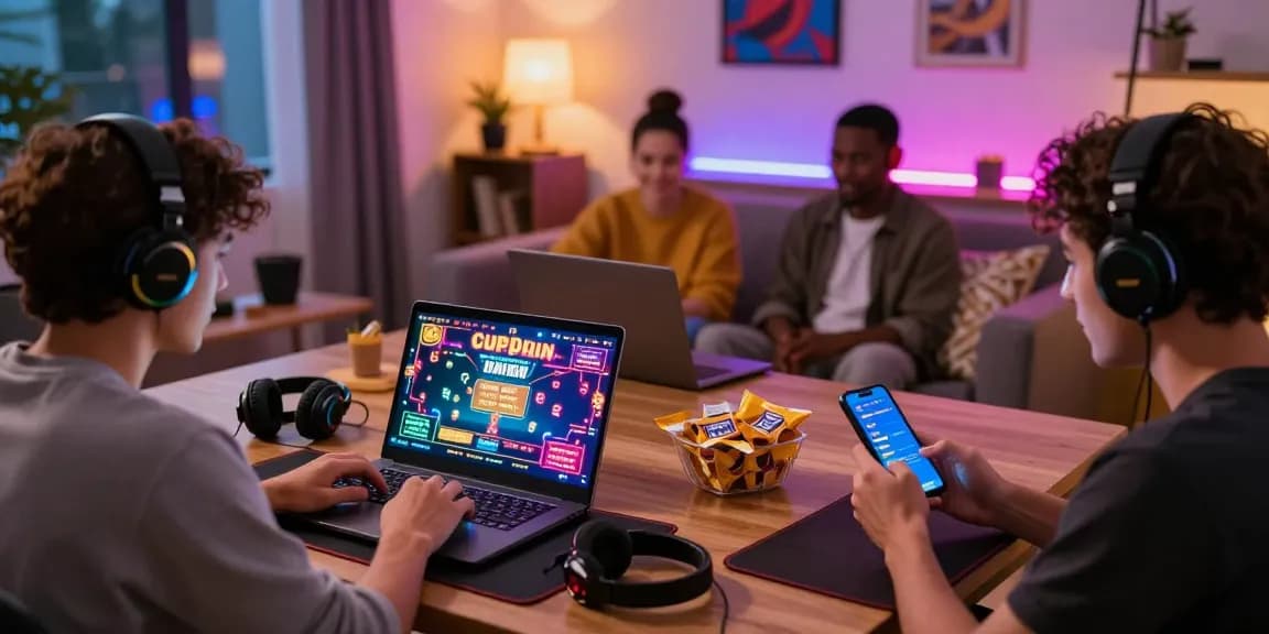 Experience immersive gaming at https://sii.org.uk/ with players enjoying credit card casinos in a vibrant home setup.