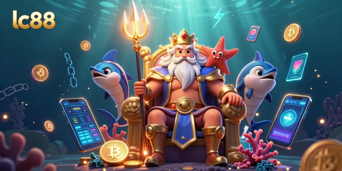 Engage with the vibrant lc88 scene featuring Neptune and crypto elements, perfect for online gambling.