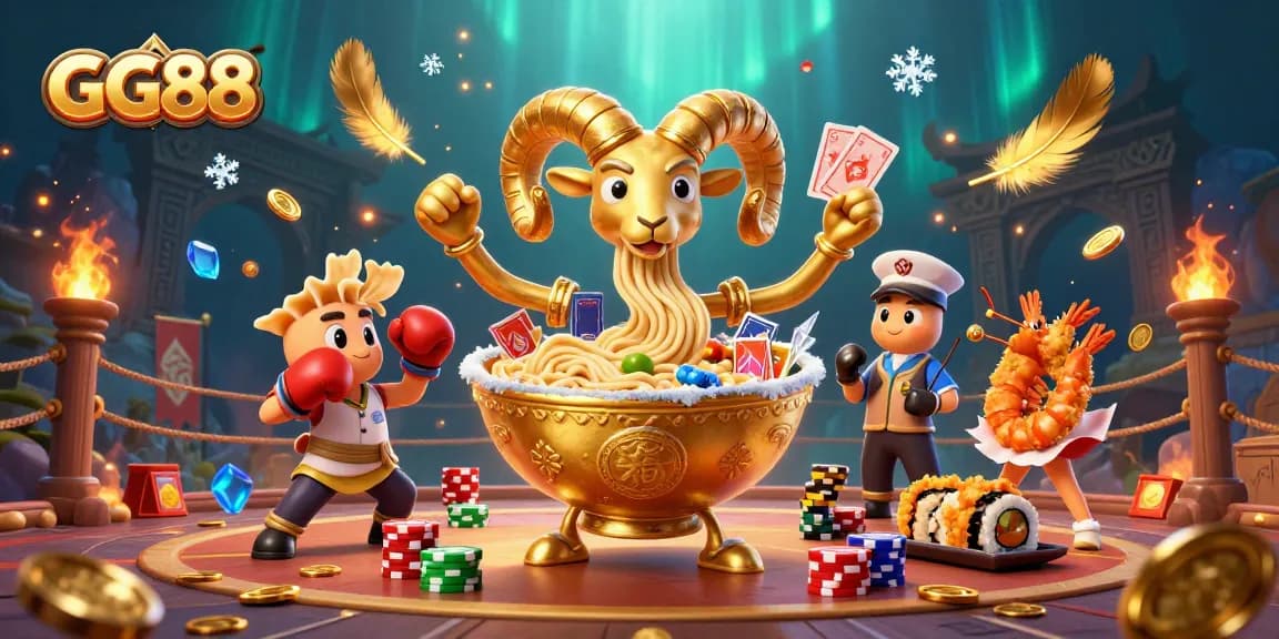 Experience the thrilling GG88 atmosphere with vibrant characters and rich casino elements.