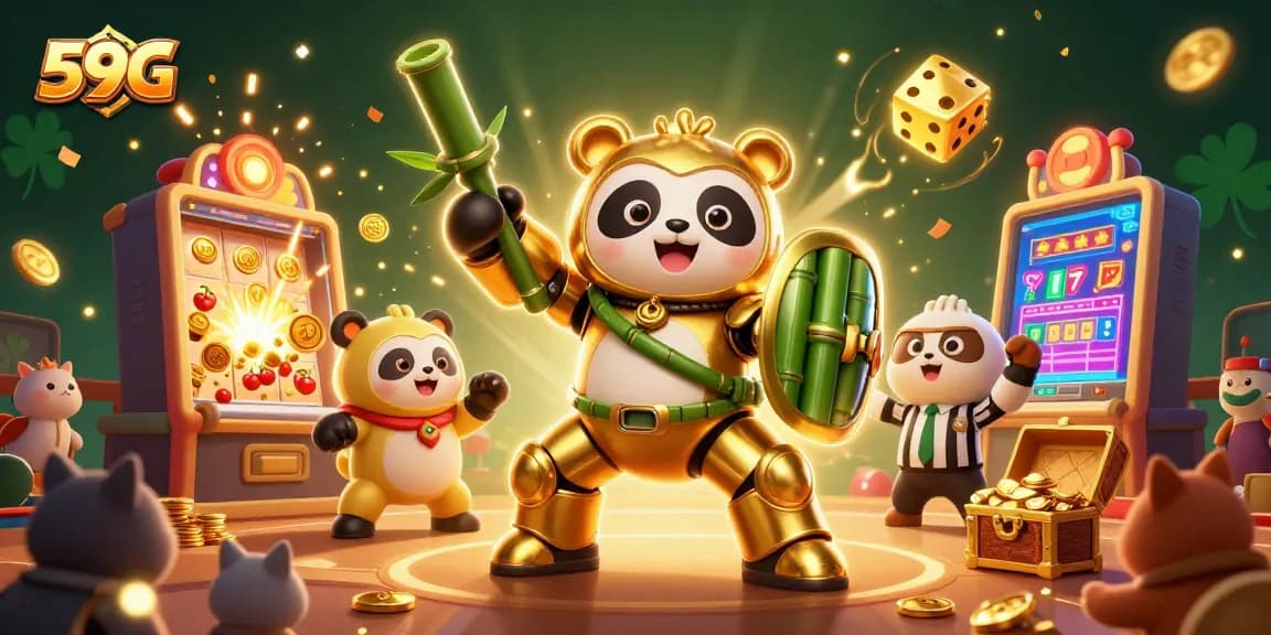 Experience exciting wins with 59G as you play slots in a vibrant 3D casino world.