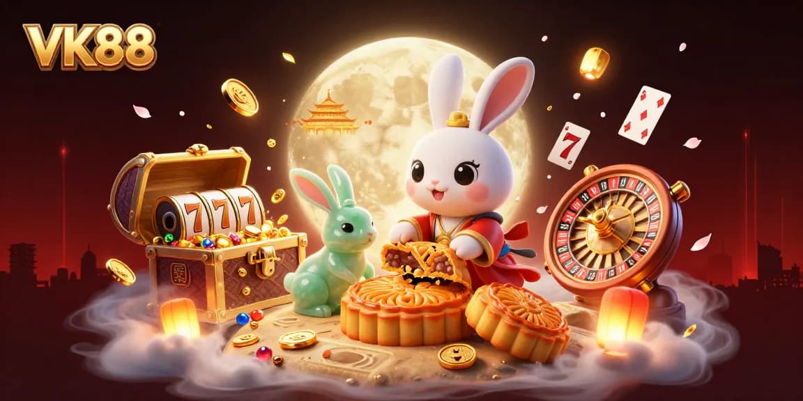 Experience thrilling wins at VK88 with exciting slots and vibrant casino elements packed in this scene.