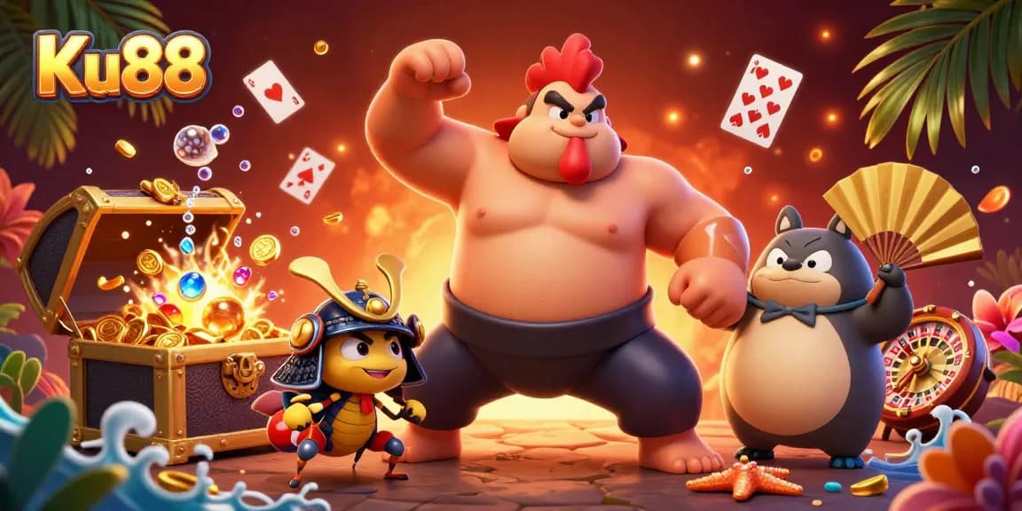 Experience thrilling gameplay at Ku88 Casino with exciting characters and vibrant gaming elements.