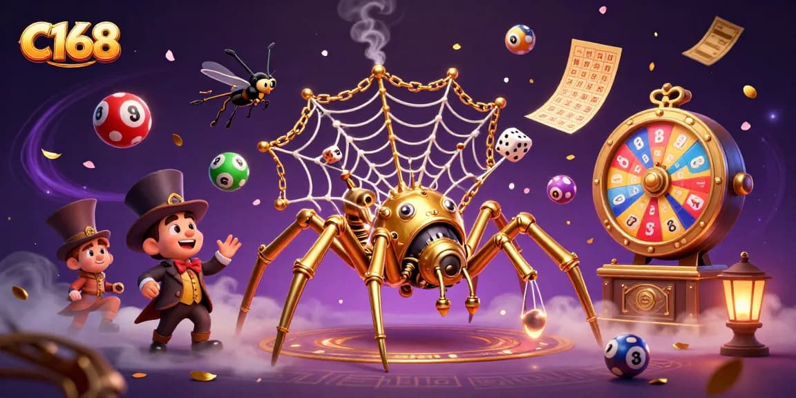 Engage with C168's thrilling gaming experience through vibrant casino-themed elements and characters.