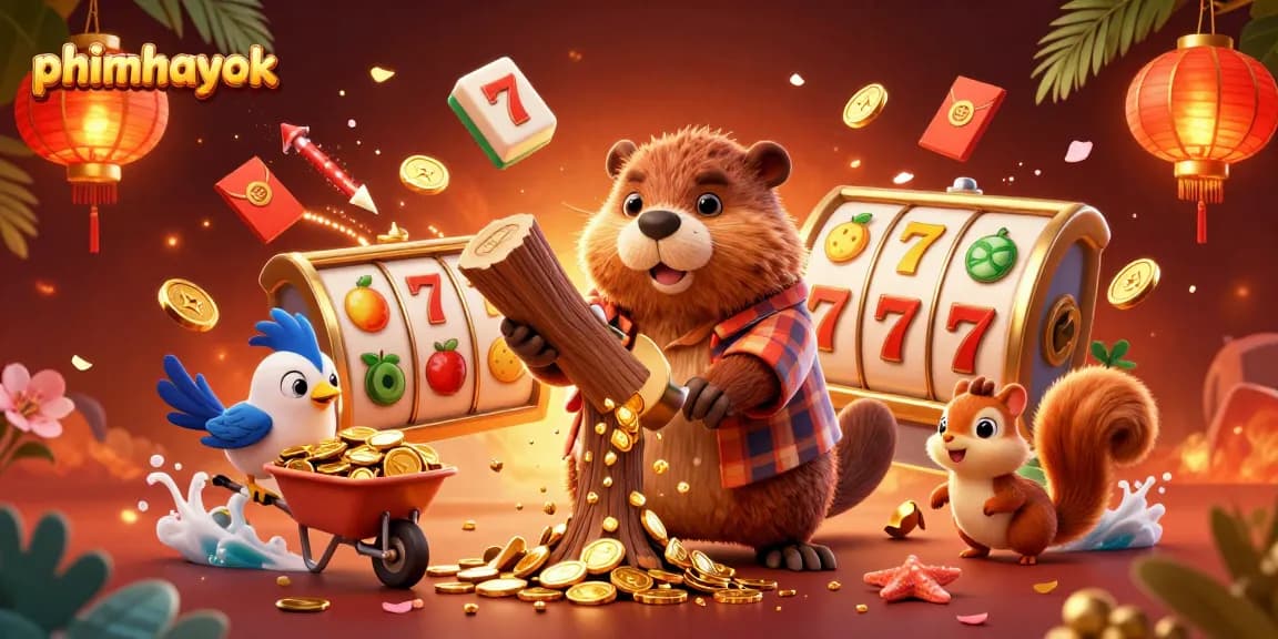 Spin the reels and collect winnings with phimhayok's vibrant casino adventure scene.