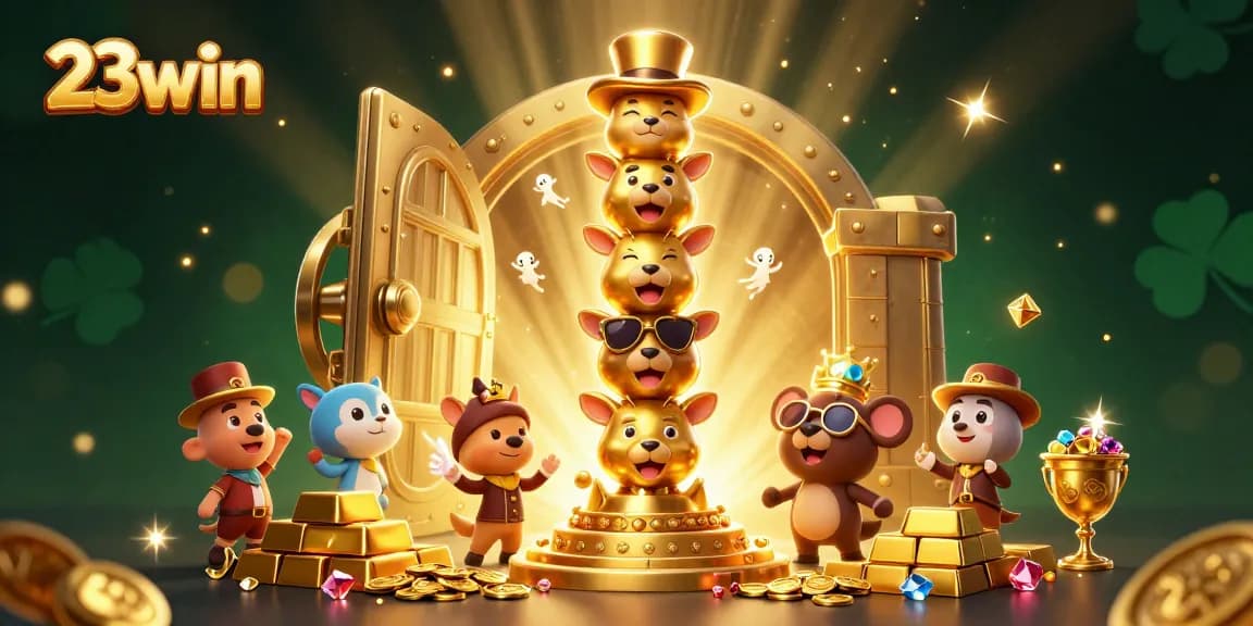 Experience the thrill with 23win's vibrant casino scene filled with treasures and excitement.