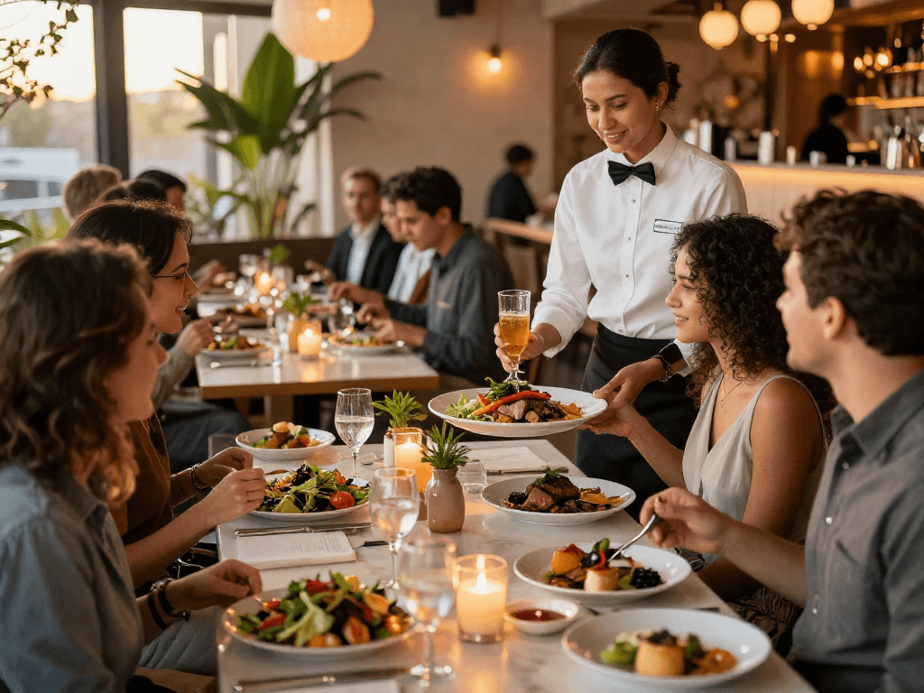 Guests enjoying delicious dishes at River City Restaurant, highlighted by rokok88 dining experience.