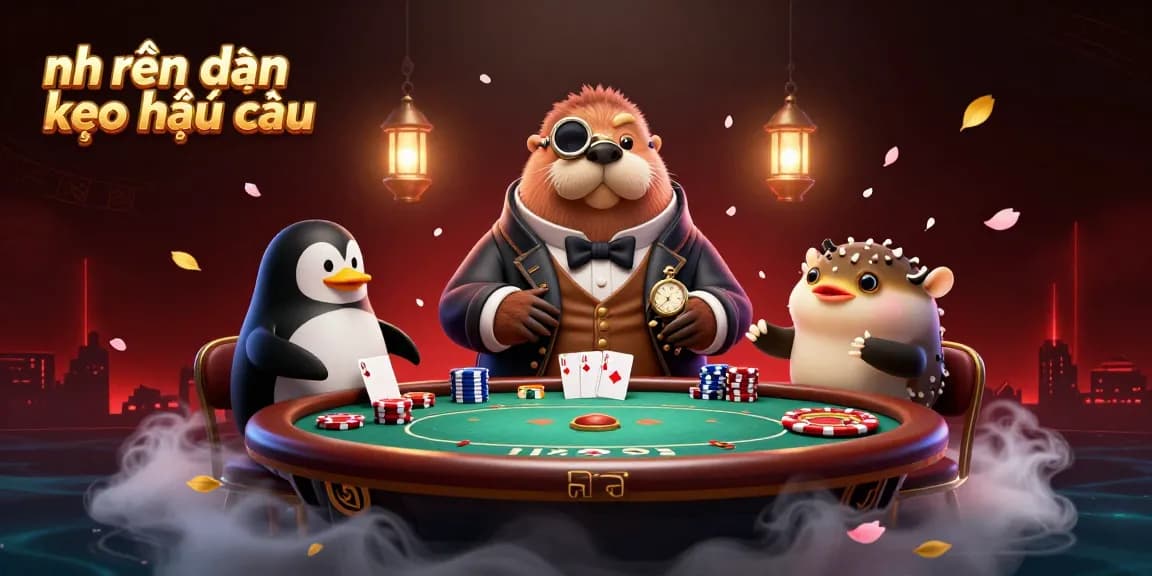 Experience the thrill of nhận định kèo nhà cái at an underwater poker table with whimsical characters.