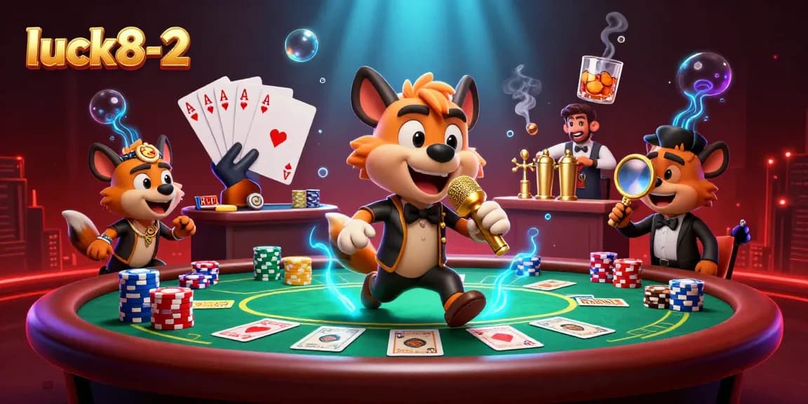 Experience luck8-2 in action with hyenas running a vibrant casino scene filled with excitement.