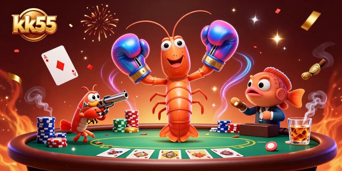 Engage with kk55 in a thrilling poker showdown against lively underwater characters.