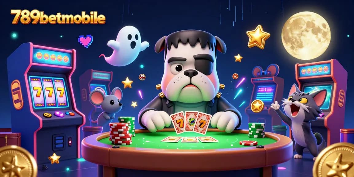 Experience thrilling card games with 789betmobile's vibrant casino atmosphere and engaging characters.
