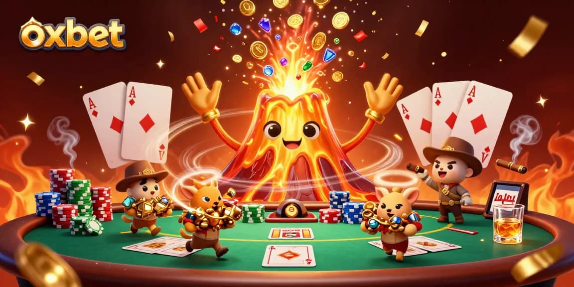 Join the celebration at oxbet with a vibrant scene of triumph, treasure, and poker excitement.