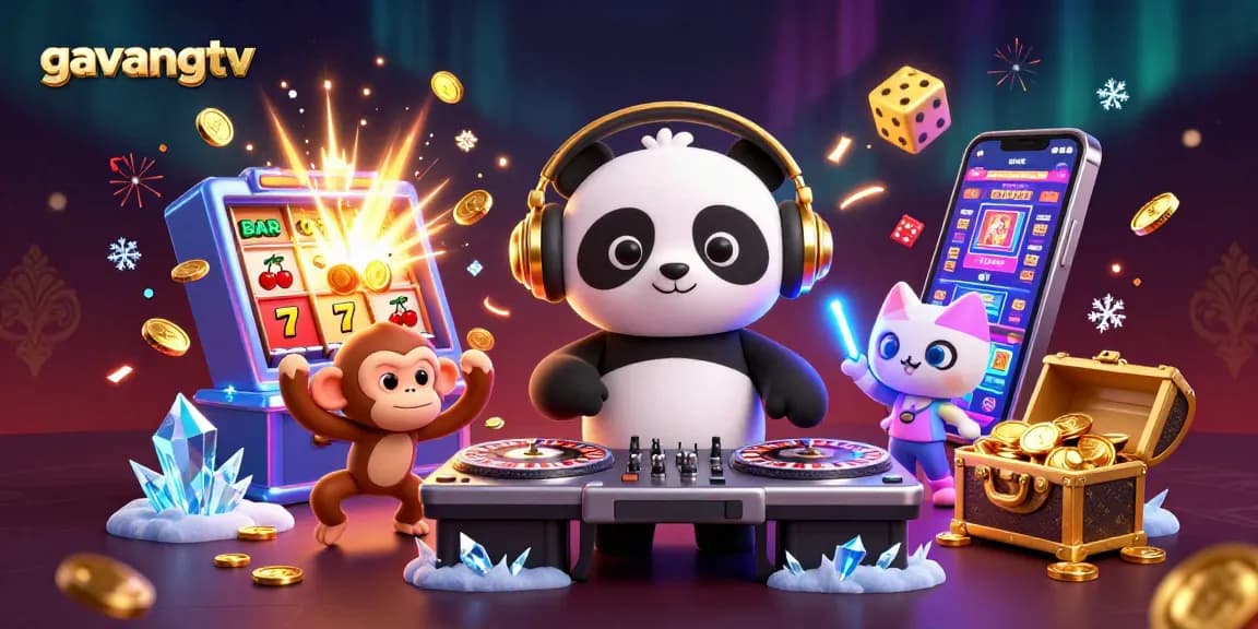 Join the excitement at gavangtv with engaging casino characters and vibrant gaming elements in action.