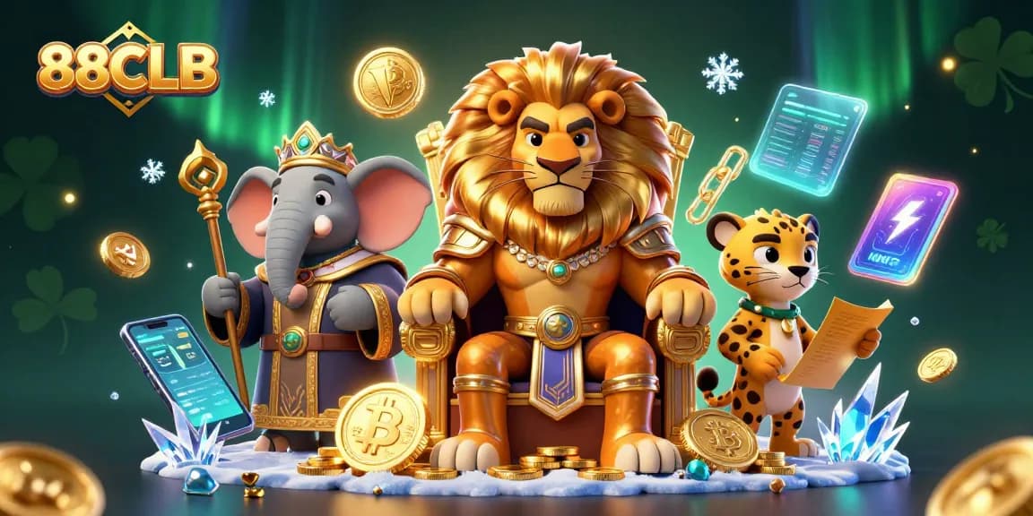 Experience thrilling wins at 88CLB by playing exciting online casino games with a majestic lion king.