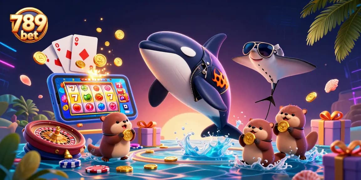 Experience the thrill of 789 bet with vibrant sea creatures celebrating winnings in an underwater casino.