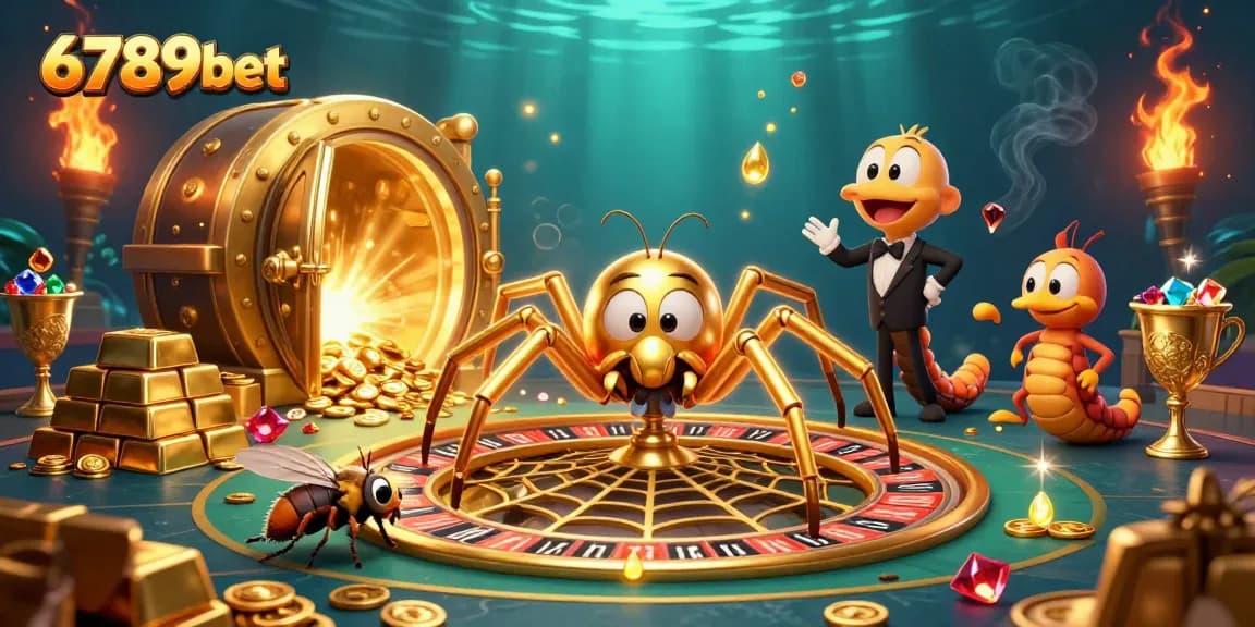 Experience thrilling bets at 6789bet with a captivating 3D casino scene, featuring unique characters.