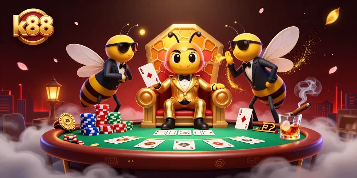 Engage with the k88 casino world through dynamic poker action amid a vibrant scene.