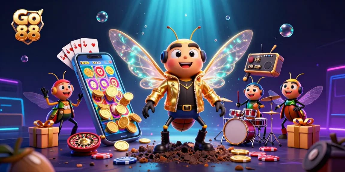 Engage in thrilling gameplay with Go 88 as the vibrant casino scene comes alive with 3D characters and dynamic elements.
