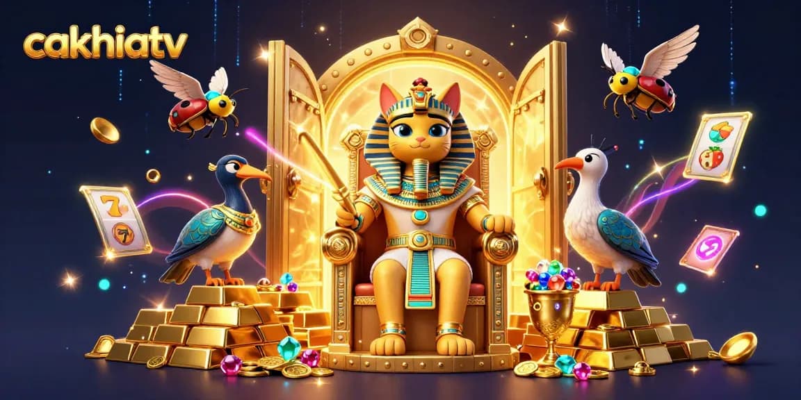 Experience exhilarating gaming with cakhiatv's vibrant 3D casino adventure, featuring rich royal elements and dynamic slot reels.