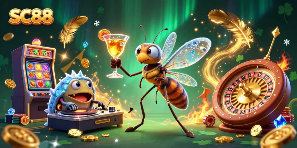 Experience the excitement of SC88 with a captivating casino scene featuring vintage characters.