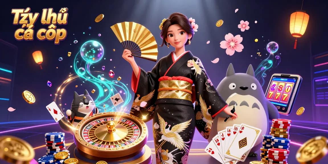 Experience thrilling Tỷ lệ cá cược action with vibrant gaming elements in a 3D casino illustration.