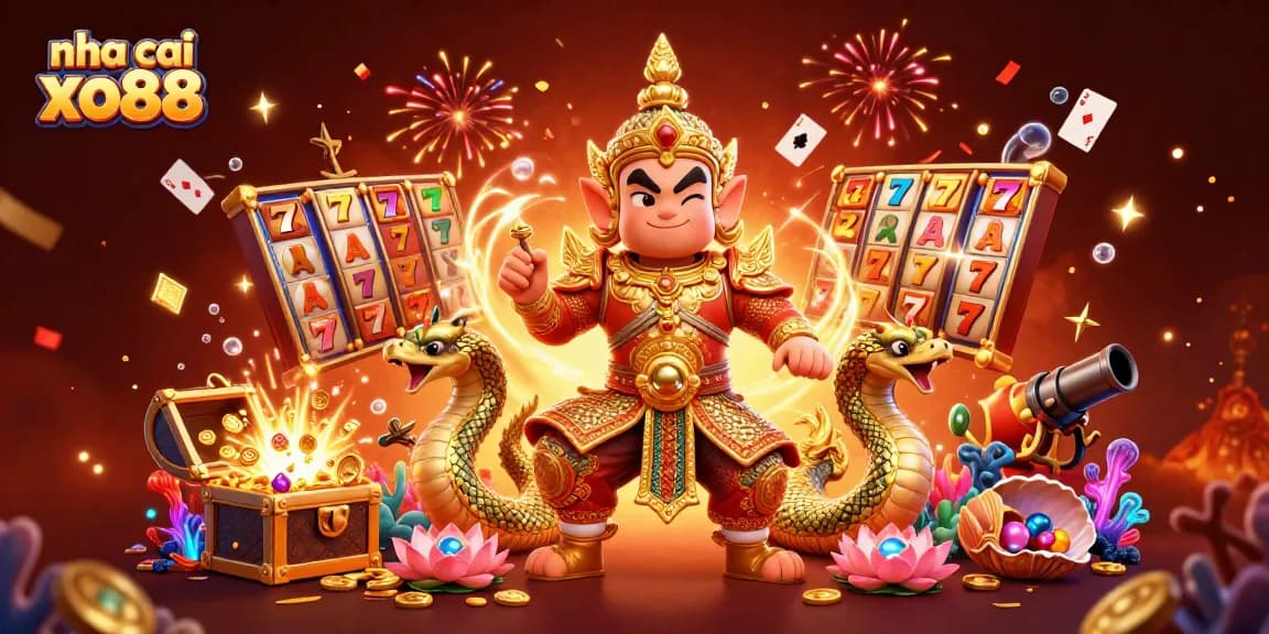 Experience exciting wins at nha cai xo88 with our vibrant, action-packed casino illustration.