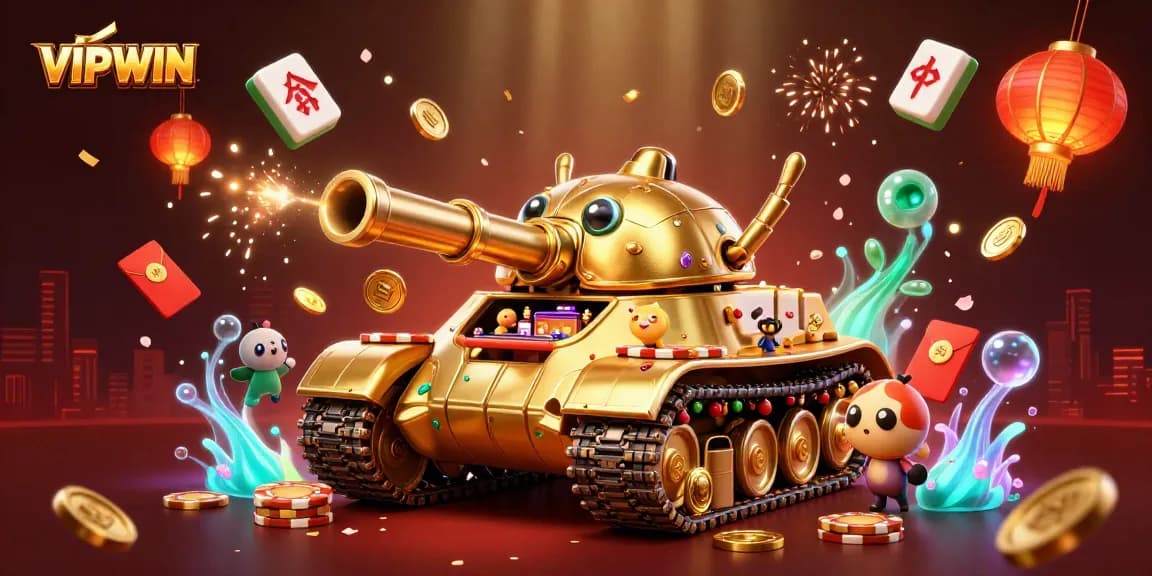 Experience thrilling gameplay at VIPWIN with a vibrant 3D casino scene packed with excitement.