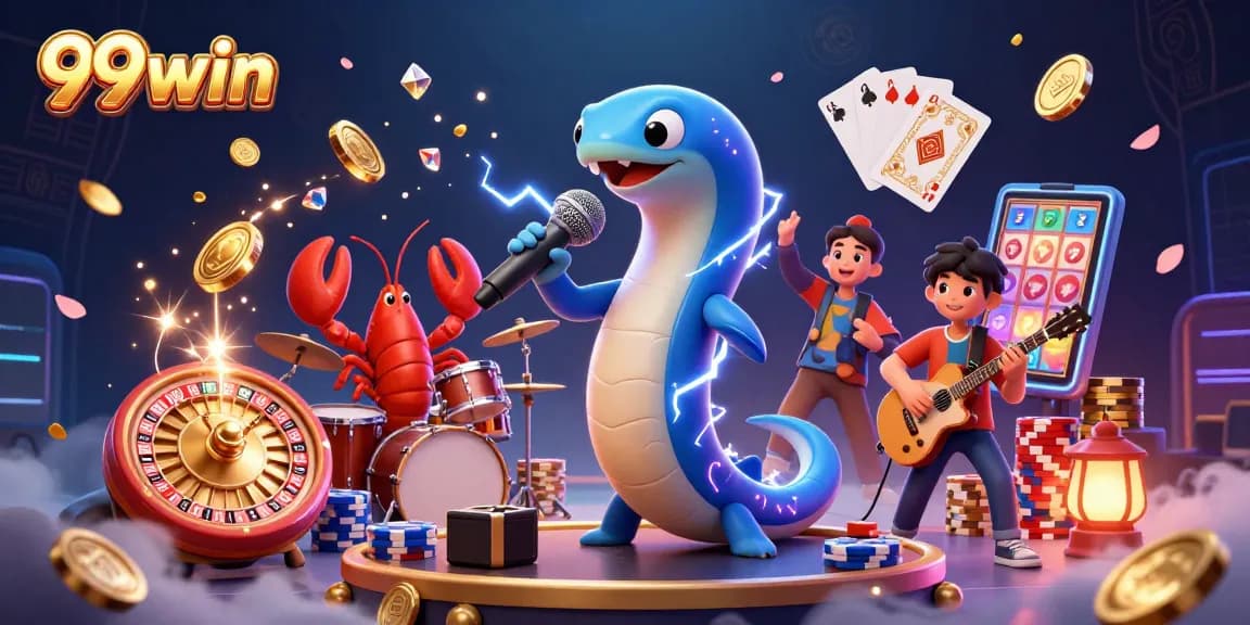 Join the electrifying underwater casino experience with 99win as dazzling coins and gems illuminate the stage.