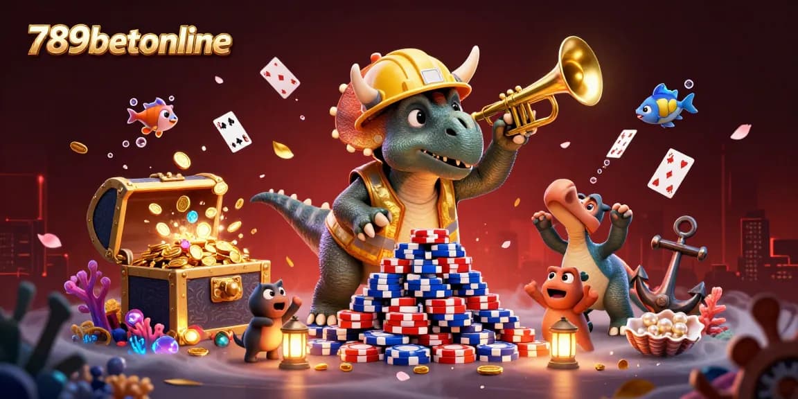 Experience exciting gameplay at 789betonline with a vibrant casino-themed 3D illustration