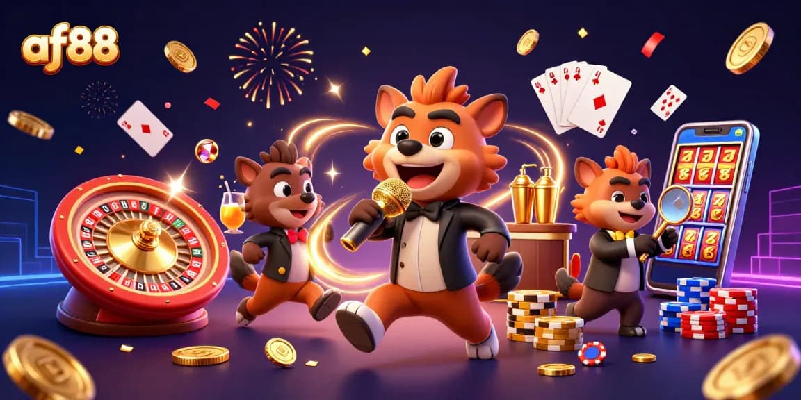 Join the fun at af88's vibrant comedy casino with hyenas adding joy and excitement!