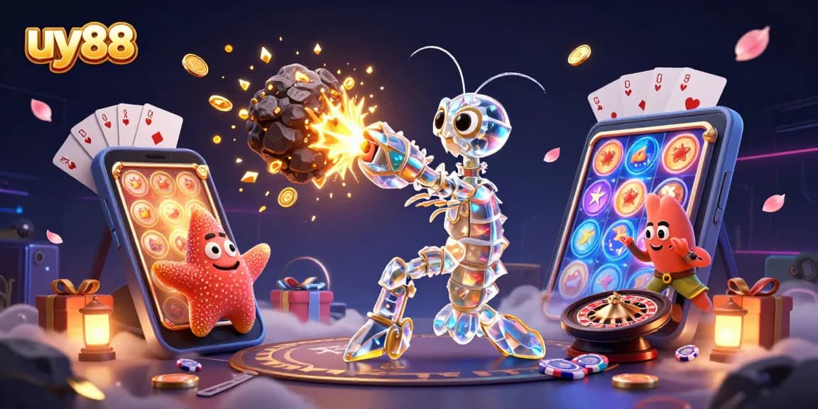 Experience excitement with uy88's vibrant casino scene featuring thrilling games and vibrant characters.