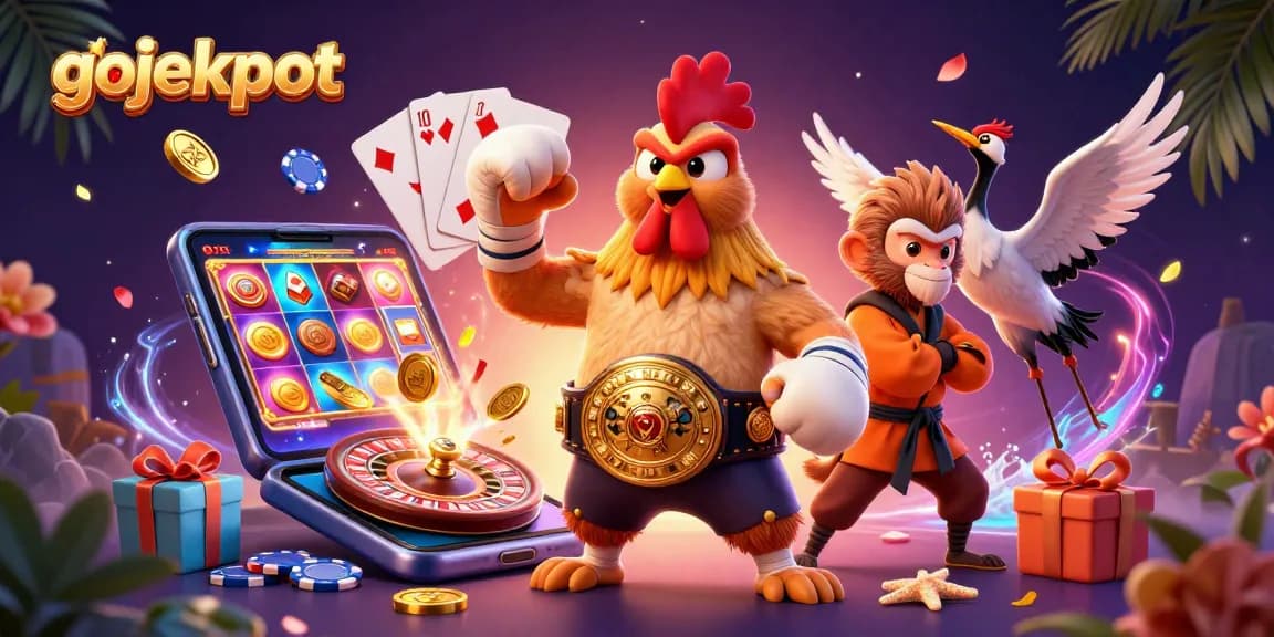 Hit the jackpot with gojekpot featuring vibrant casino characters and engaging gaming elements.