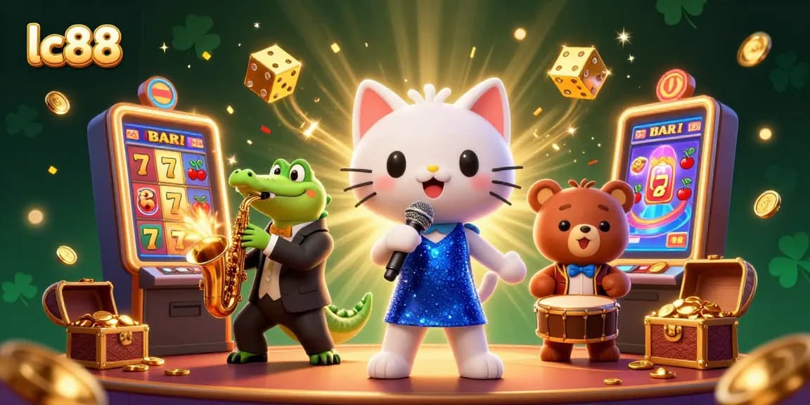 Experience winning thrills at lc88 with vibrant characters and exploding slots in this lively casino scene.