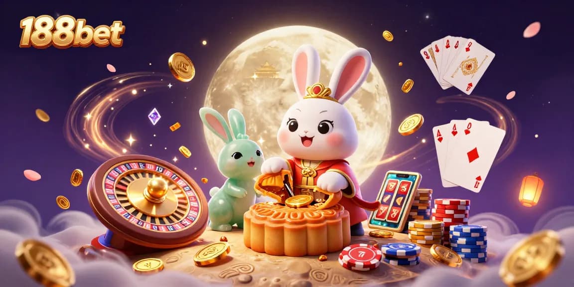 Join the fun at 188bet with this vibrant lunar-inspired casino scene filled with excitement!