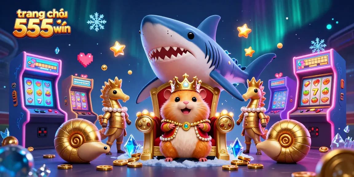 Experience the excitement of trang chủ 555win with vibrant 3D characters and casino elements.