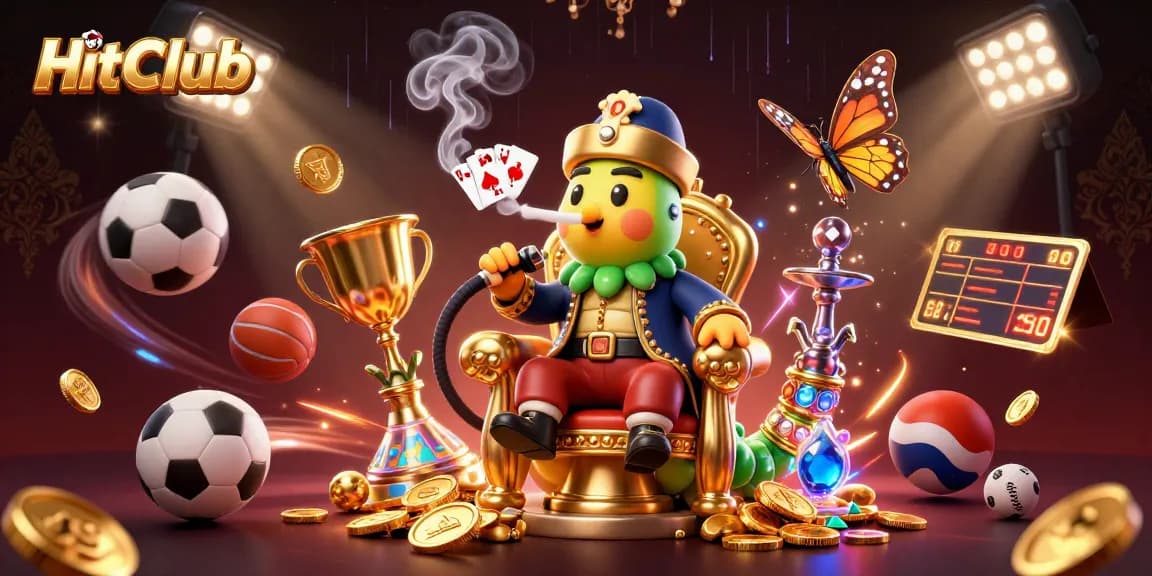 Experience the excitement of HitClub with unique gaming elements in a dynamic, rich 3D illustration.
