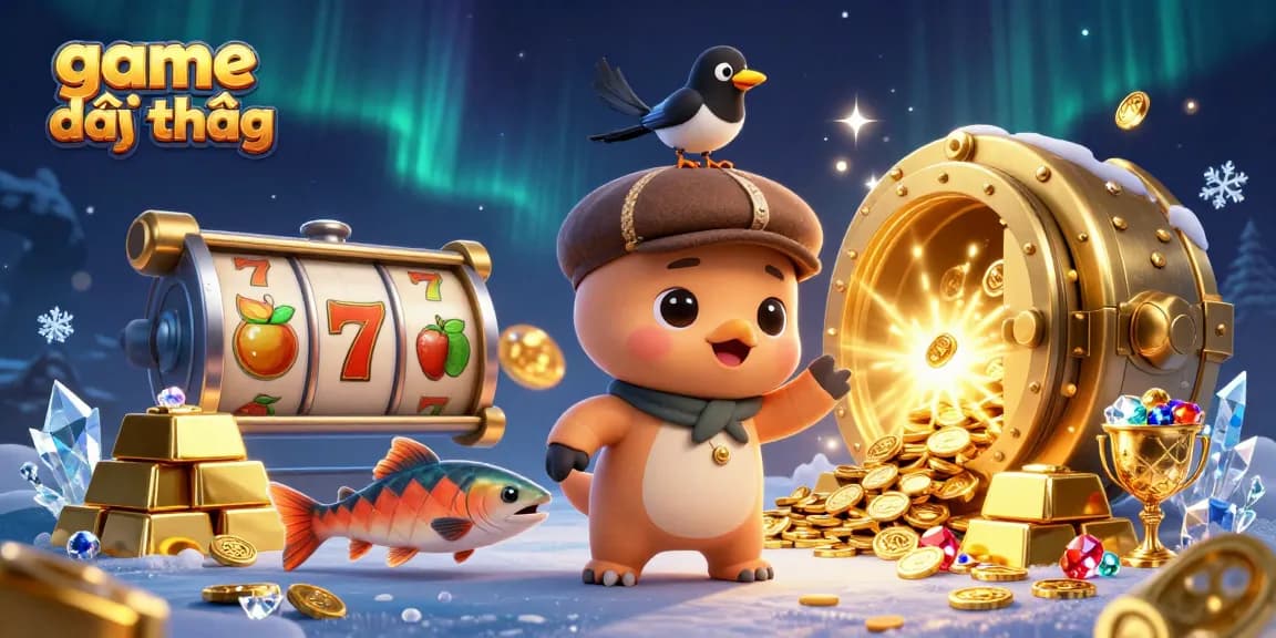 Engage with game đổi thưởng visuals, showcasing 3D cartoon characters in a vibrant casino scene.