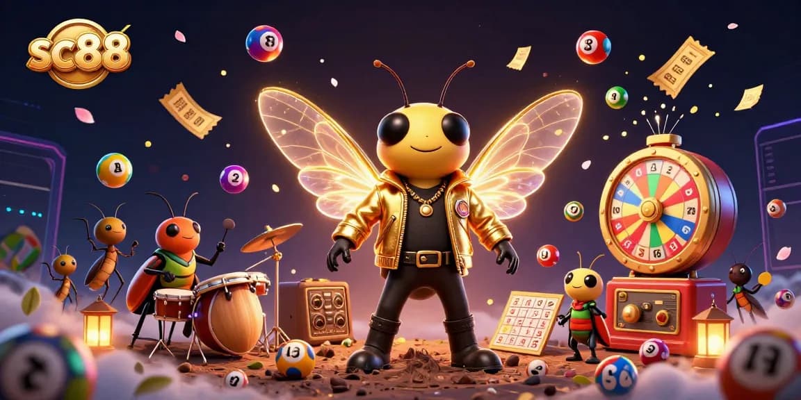 Engage in exciting lottery gameplay with sc88's dynamic casino atmosphere, featuring vibrant elements and characters.