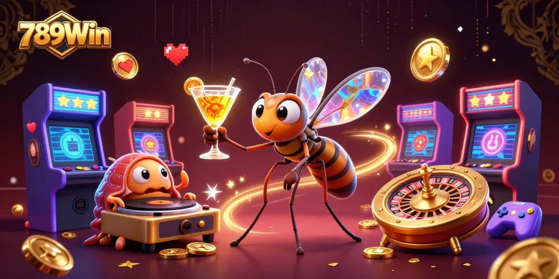 Experience the thrill of 789Win with a lively 3D casino scene featuring dynamic elements and gaming excitement.