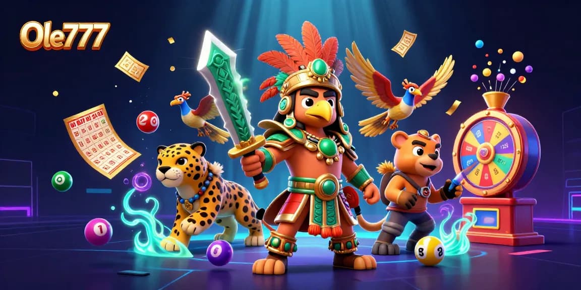 Join the excitement of Ole777 with vibrant lottery balls, a lively prize wheel, and dynamic cash rewards.